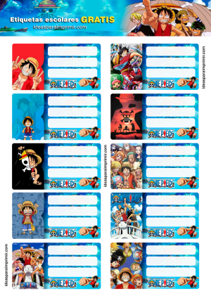 Etiquetas Escolares One Piece Para Imprimir G